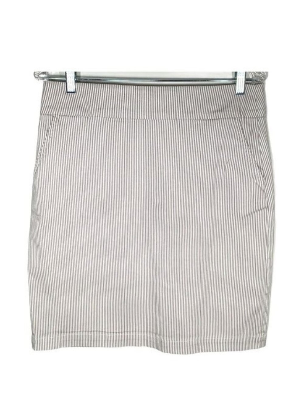 Chadwicks of Boston Pinstripe Pencil Skirt Women’s 8 Beige Cotton Blend